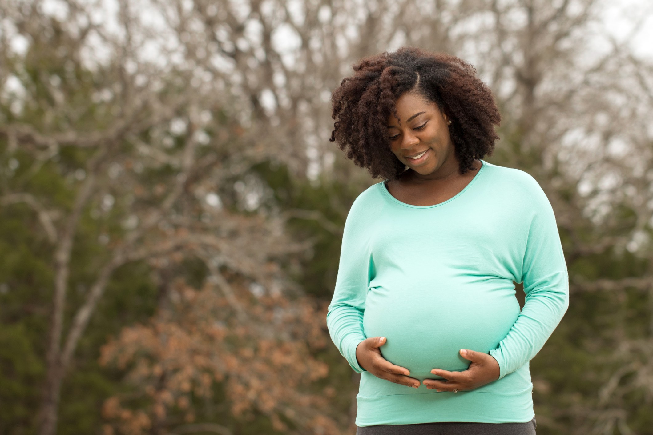 African American Pregnant Woman. 